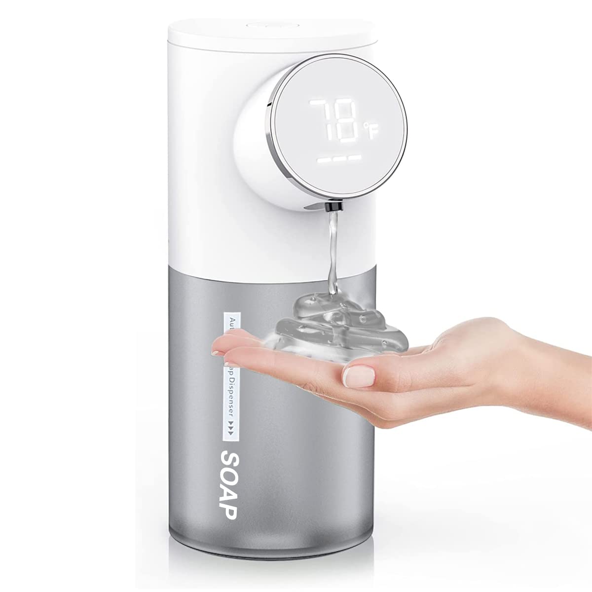 HASTHIP Soap Dispenser for Bathroom 1500mAh Automatic Touchless Soap Dispenser 320ml Liquid Soap Dispenser for Kitchen Sink LCD Temperature & Battery Display Sanitizer Gel Foaming Handwash Dispenser HASTHIP Soap Dispenser for Bathroom 1500mAh Automatic Touchless Soap Dispenser 320ml Liquid Soap Dispenser for Kitchen Sink LCD Temperature & Battery Display Sanitizer Gel Foaming Handwash Dispenser
